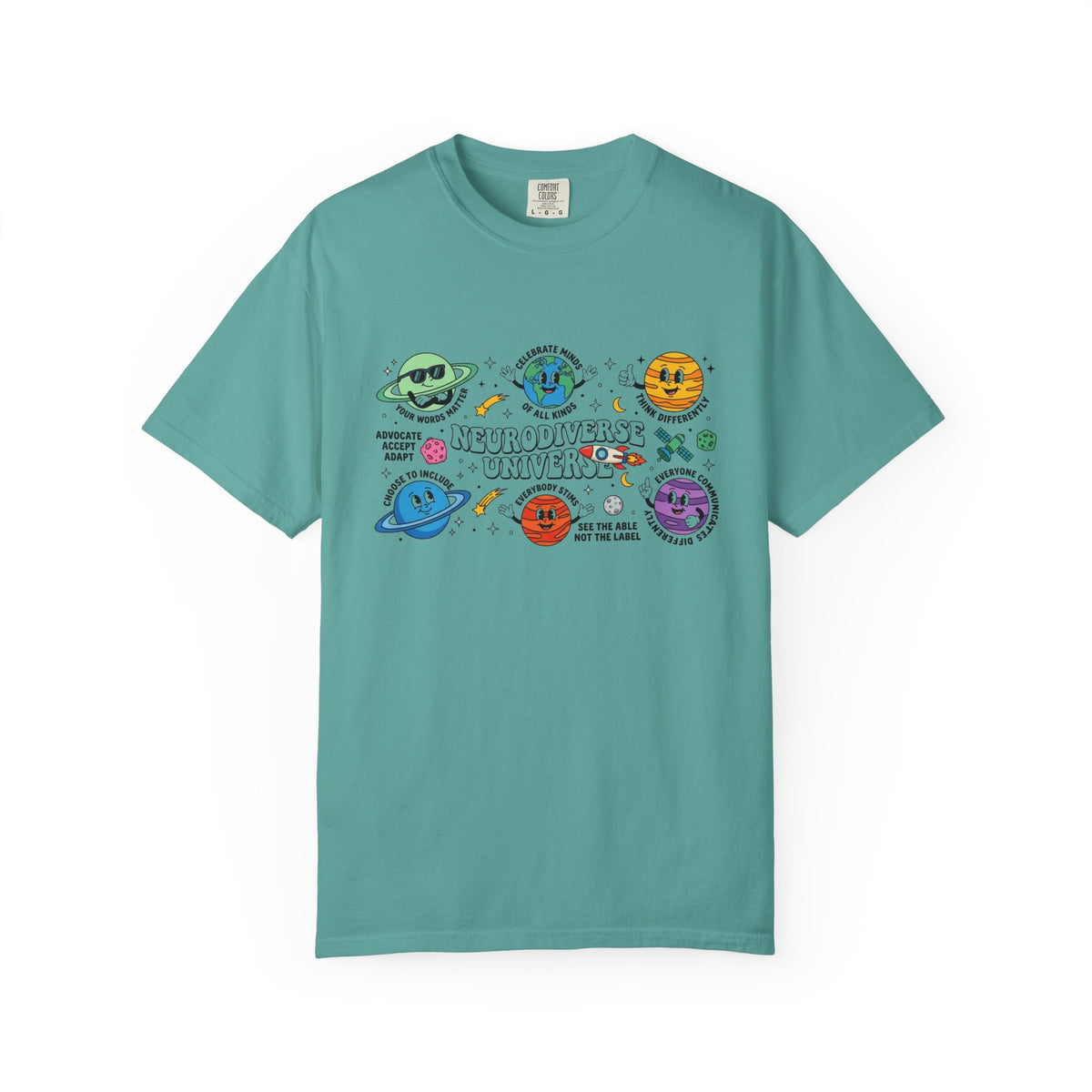 Neurodiverse Universe Wide Shirt, Autism Acceptance Planets Tee, Inclusion Teacher Shirt, SPED Gift