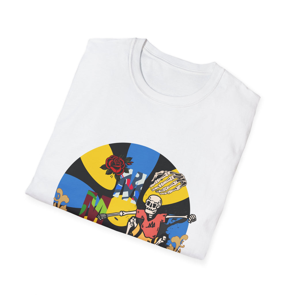 Retro Skateboard Graphic T-Shirt — Vibrant Pop Art Skate Crew Tee