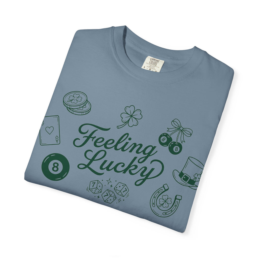 Feeling Lucky Shirt, St Patricks Day Charms Tee, Green Clover Dice Shirt, Lucky Charm Gift