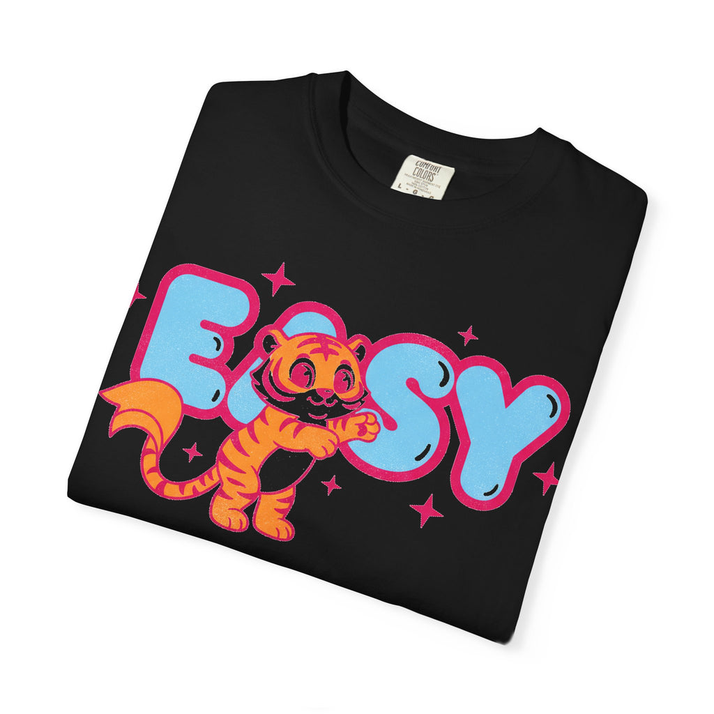 Easy Tiger Centre Cub Shirt, Y2K Retro Bubble Tiger Tee, Pink Sparkle Shirt, Funny Flirty Gift