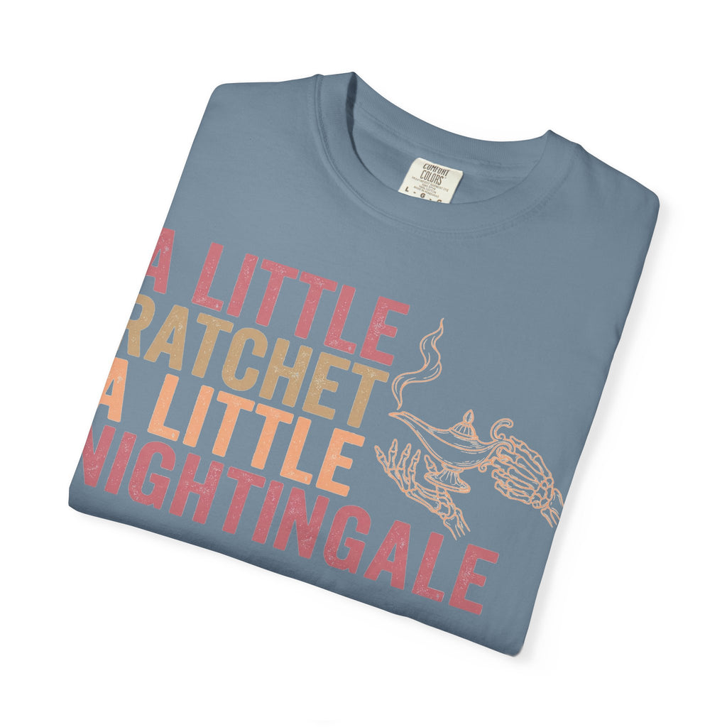 A Little Ratchet A Little Nightingale Shirt, Funny Nurse Shirt, Skeleton Hand Lamp Nurse Tee, Sarcastic RN Gift