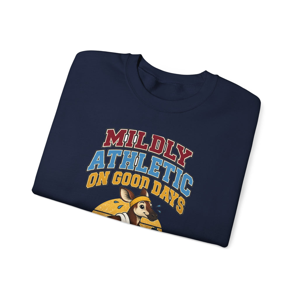 Funny Gym Sweatshirt Mildly Athletic On Good Days Running Humor Workout Comfort Colors Tee