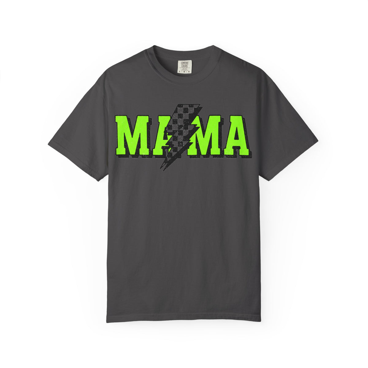 Mama Checkered Bolt Shirt, Green Lightning Mom Tee, Edgy Mama Shirt, Mothers Day Gift