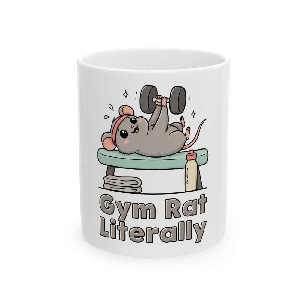 Gym Rat Literally Mug, Funny Gym Lover Gift for Him Her, Workout Christmas Gift, Coffee Mug 11oz 15oz