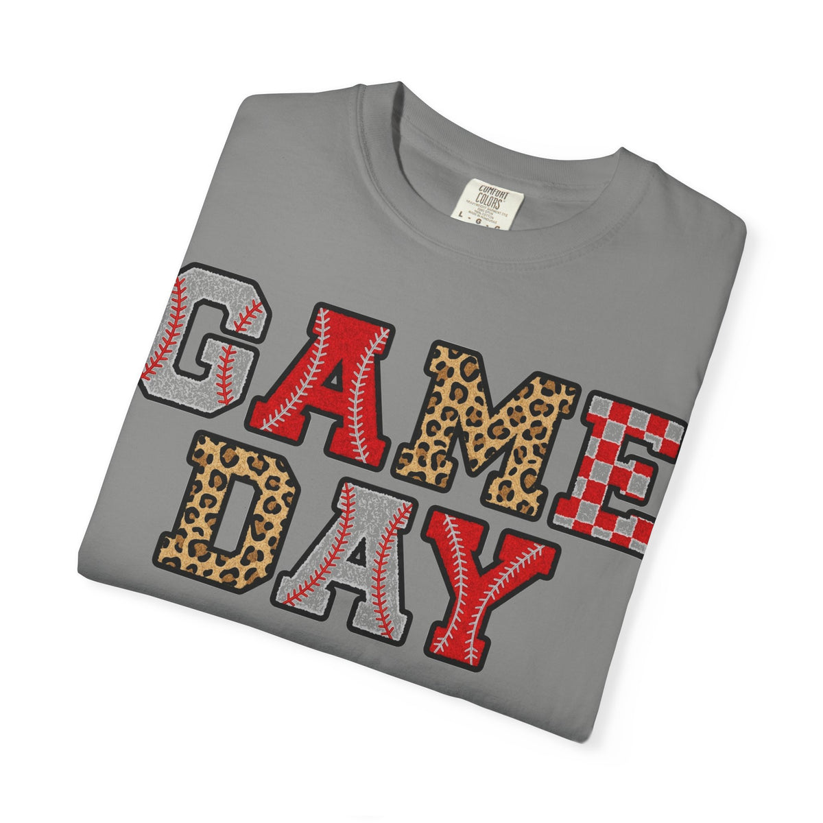 Game Day Varsity Patch Shirt, Baseball Leopard Letter Tee, Sports Mom Shirt, Baseball Mom Gift