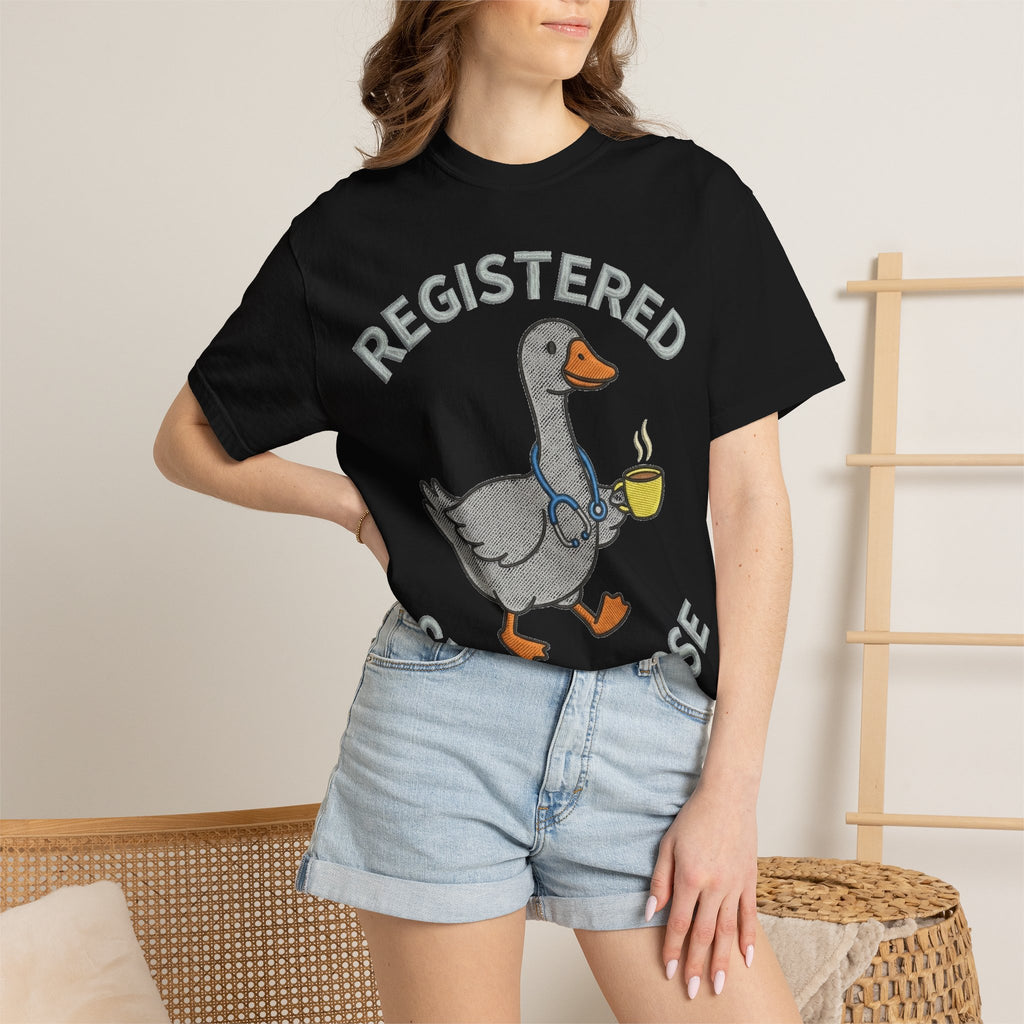Registered Silly Goose Shirt, Faux Embroidery Nurse Goose Tee, Funny RN Shirt, Nurse Gift