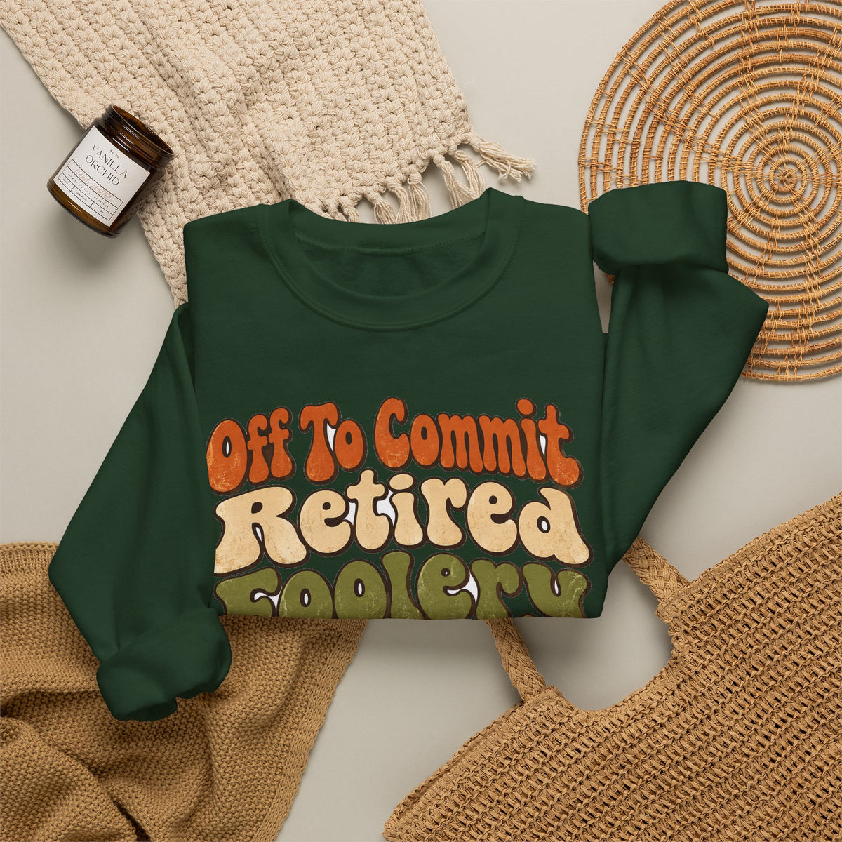Funny Retirement Sweatshirt Off To Commit Retired Foolery Sweatshirt, Retirement Gift, Retired Mischief Humor Sweatshirt