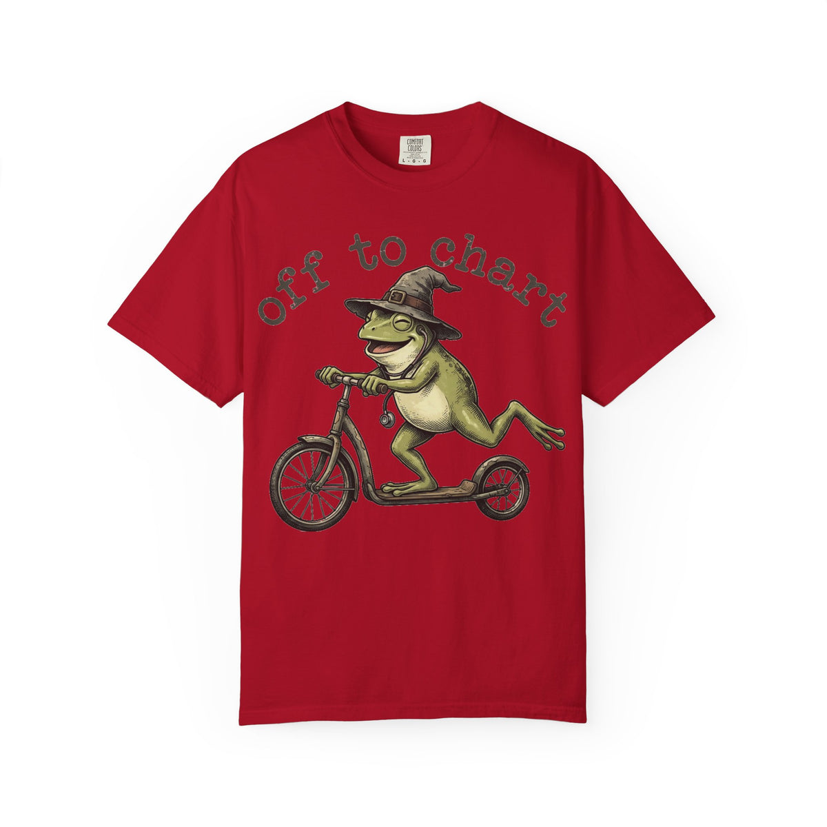 Off To Chart Grinning Frog Shirt, Nurse Frog Scooter Tee, Funny Charting Shirt, RN Gift