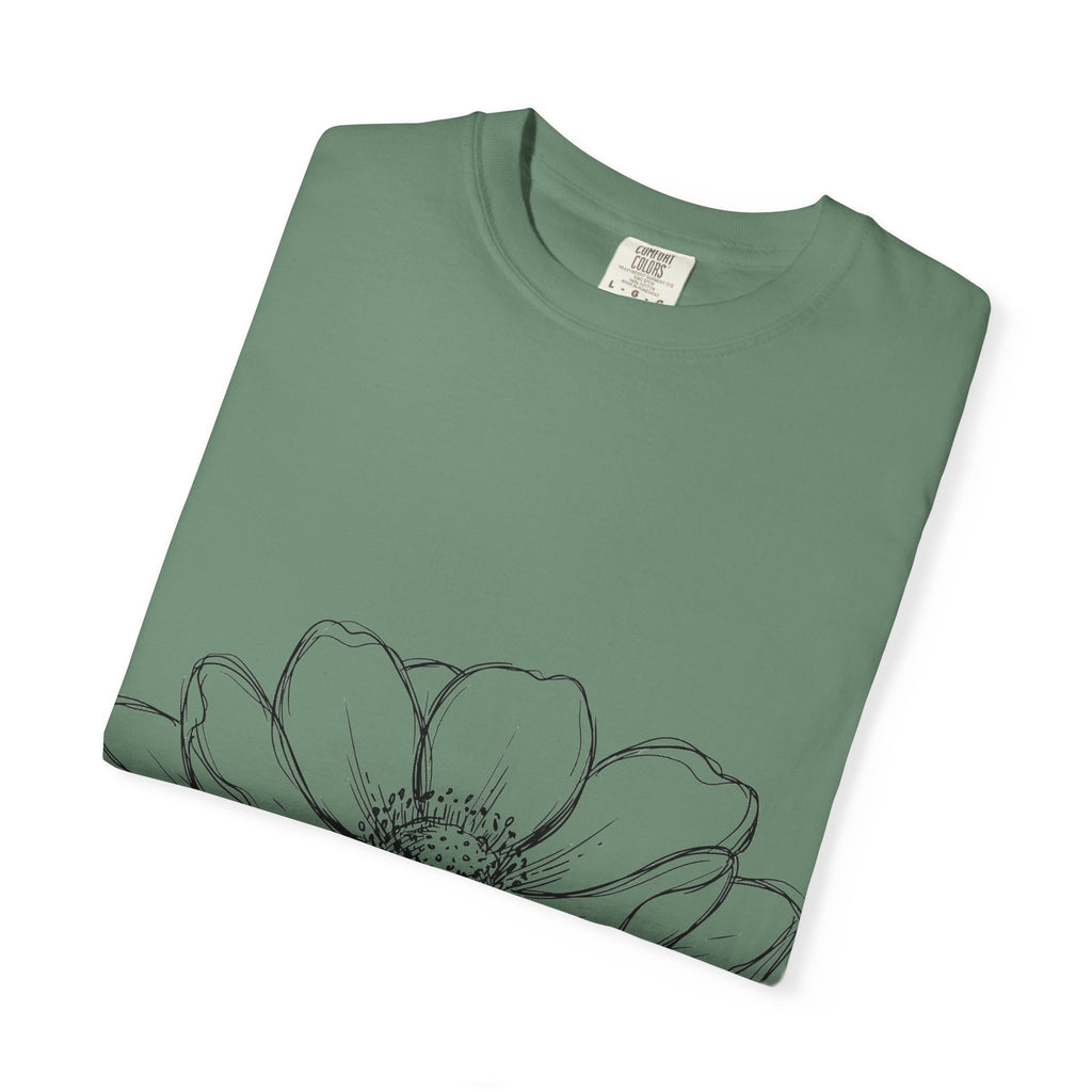Anemone Flower Line Art Shirt, Minimal Botanical Drawing Tee, Single Bloom Shirt, Plant Lover Gift