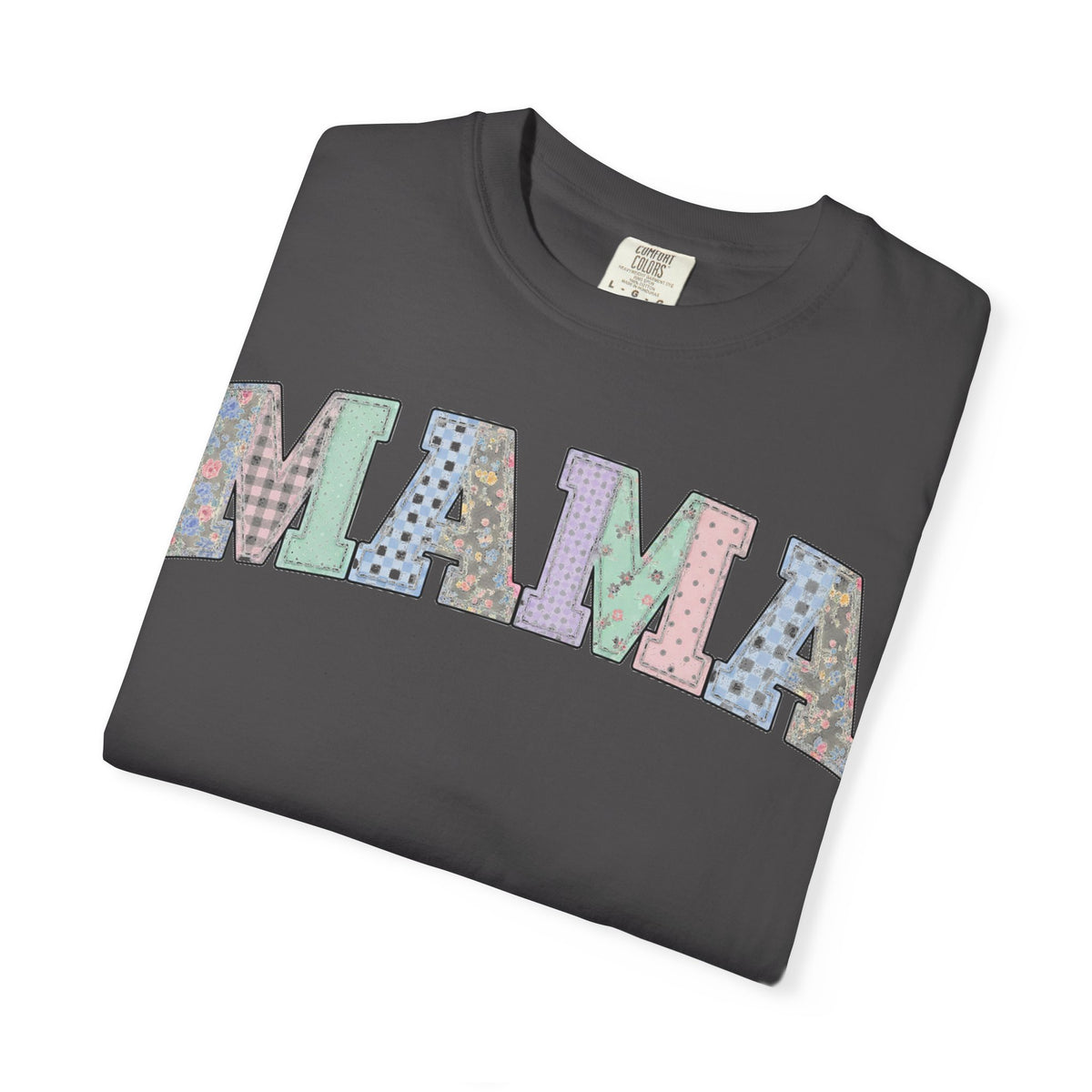 Mama Soft Patchwork Shirt, Small Pastel Applique Tee, Shabby Chic Mama Shirt, Mom Gift
