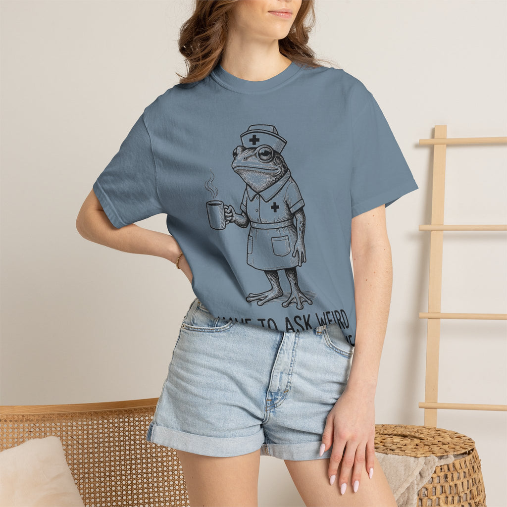 I Have To Ask Weird Stuff Or You'll Die Shirt, Etched Nurse Frog Tee, Funny Triage Shirt, RN Coffee Gift