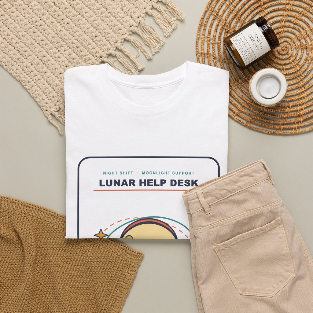 Lunar Help Desk Tee — Phases Are a Feature | Funny Moon Shirt