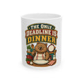 The Only Deadline Is Dinner Mug, Funny Retirement Gift for Coworker, Retired Christmas Gift, Coffee Mug 11oz 15oz