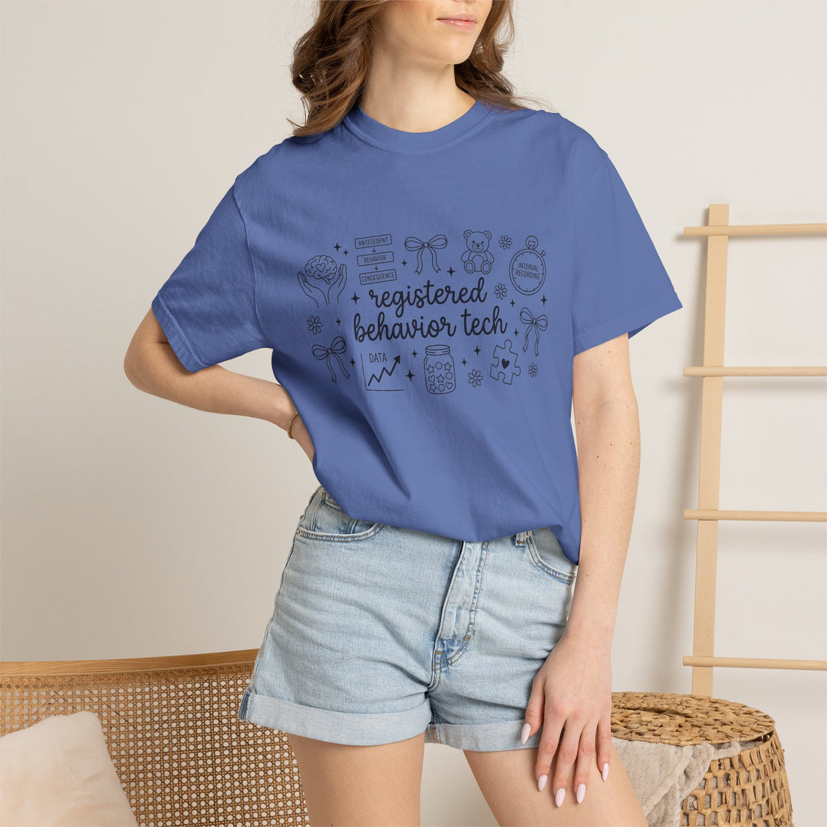 Registered Behavior Tech Doodle Shirt, ABA Data Line Art Tee, RBT Shirt, Behavior Analyst Gift