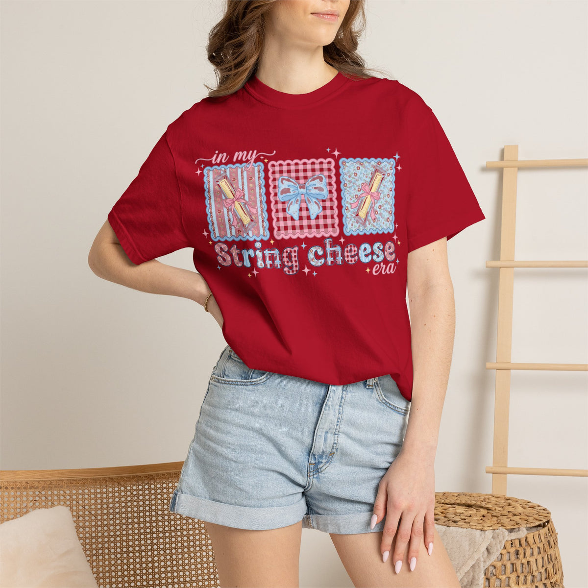 In My String Cheese Era Shirt, Coquette Bow Snack Tee, Funny Girl Dinner Shirt, Cute Gift