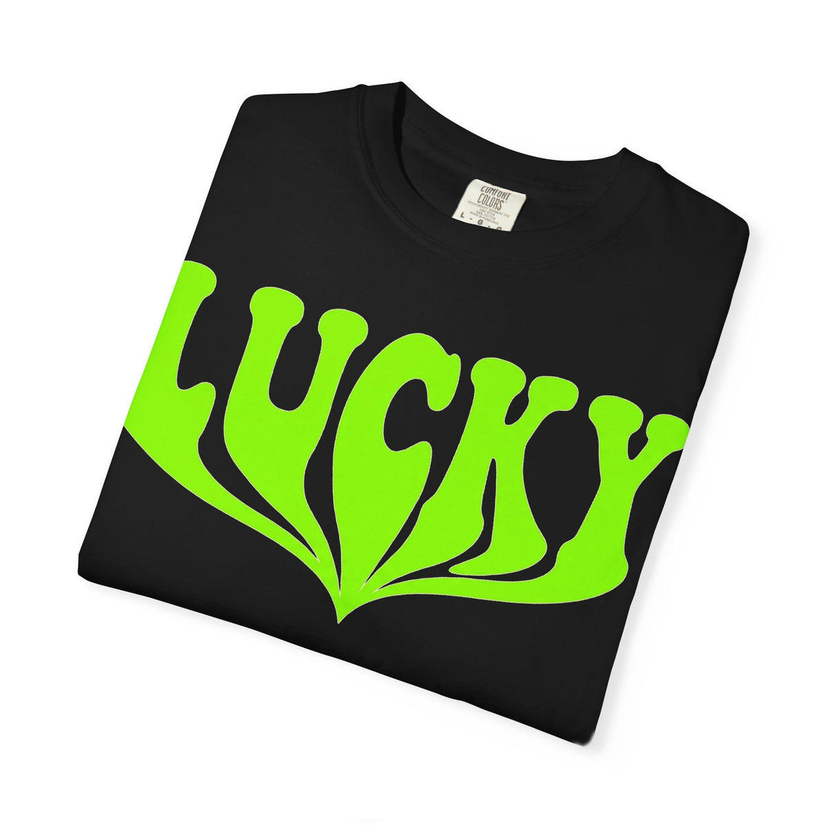 Lucky Drippy Type Shirt, Neon Green Psychedelic Tee, Retro St Patricks Day Shirt, Rave Gift