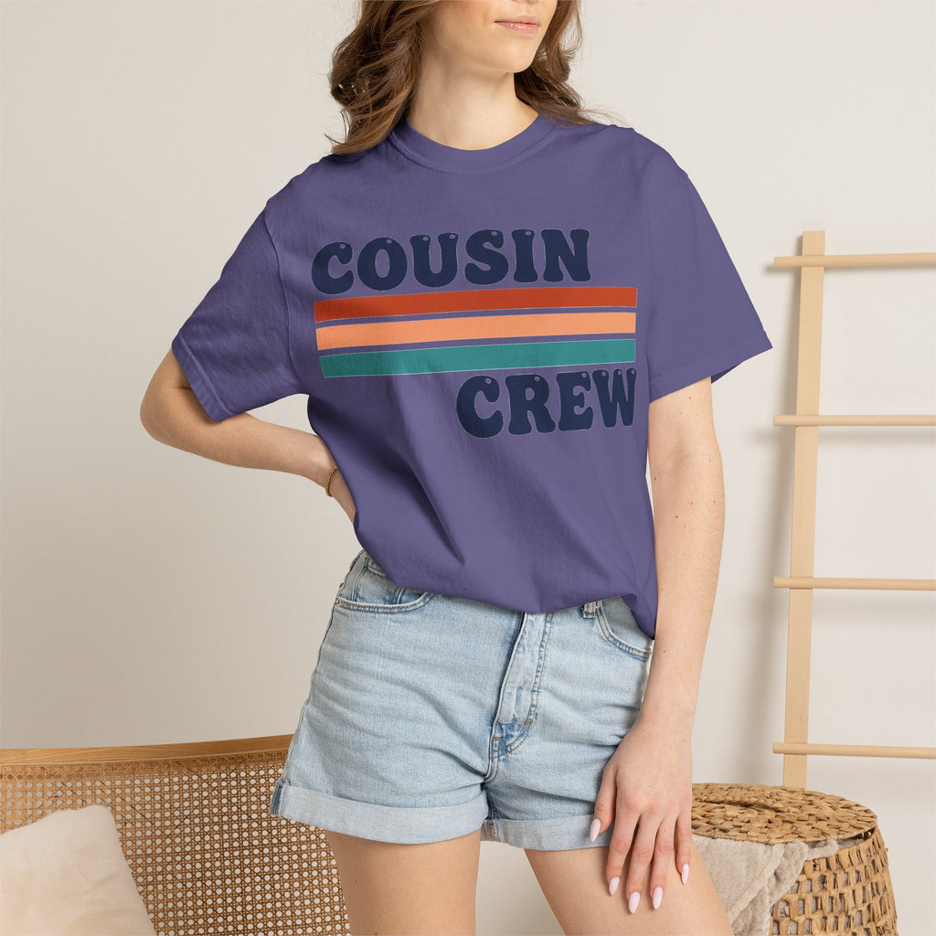 Cousin Crew Stacked Stripe Shirt, Vintage Stripe Family Tee, Matching Cousin Shirt, Reunion Gift