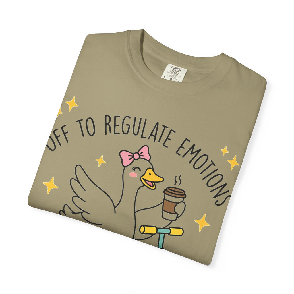 Off To Regulate Emotions Wide Shirt, Scooter Goose Coffee Tee, Funny Mental Health Shirt, Counselor Gift