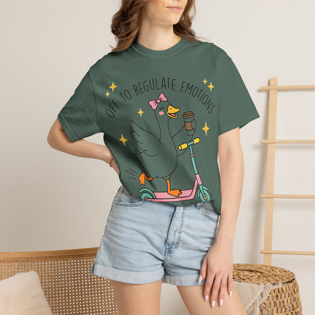 Off To Regulate Emotions Wide Shirt, Scooter Goose Coffee Tee, Funny Mental Health Shirt, Counselor Gift