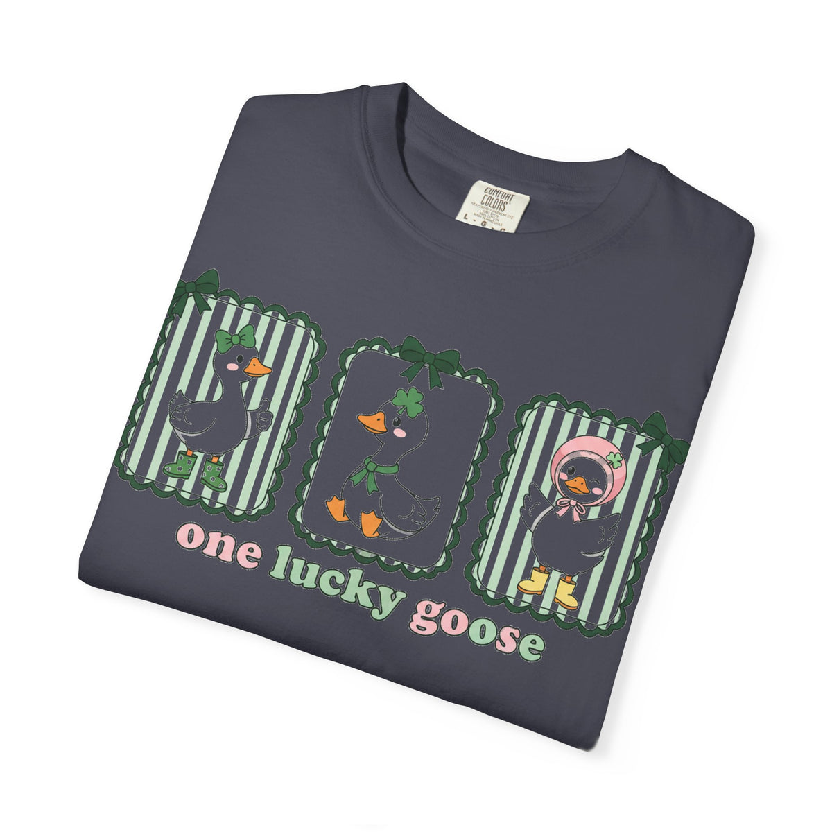 One Lucky Goose Tall Shirt, Three Panel Irish Goose Tee, Cute St Patricks Day Shirt, Shamrock Gift