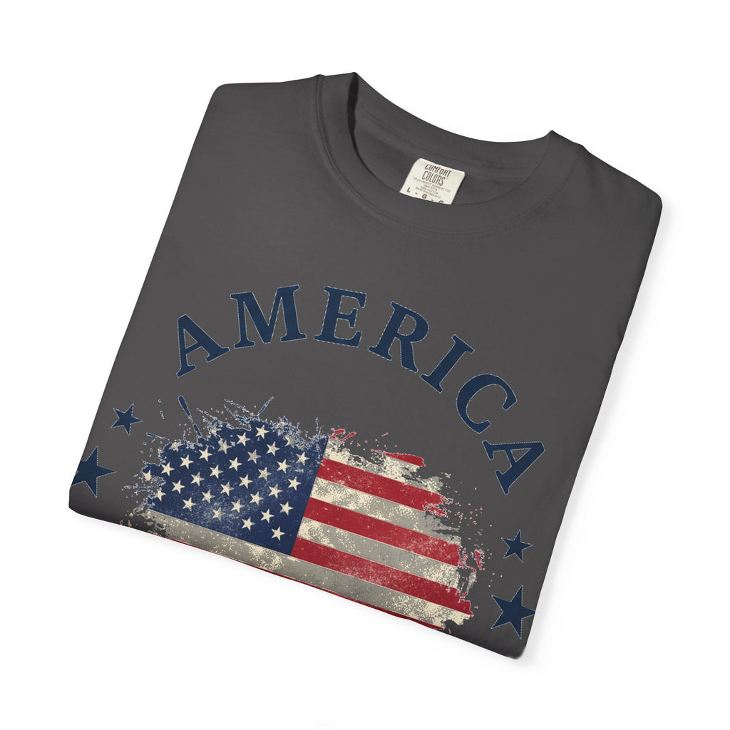 America 1776 2026 Arched Shirt, Vintage Flag Splash Tee, Patriotic Americana Shirt, Independence Day Gift