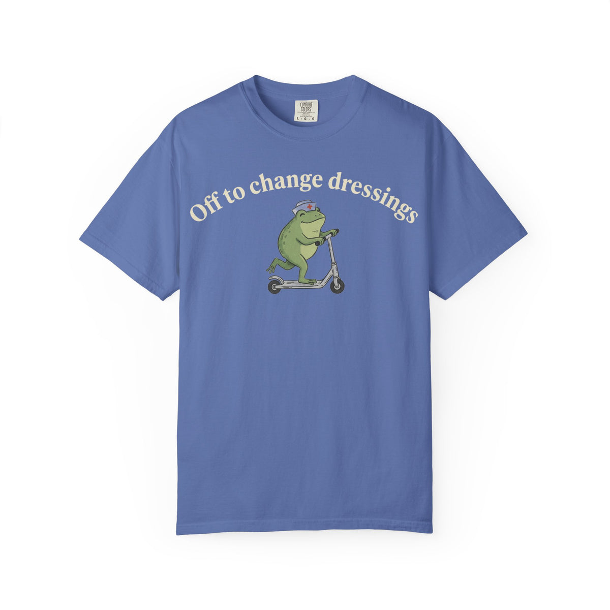 Off To Change Dressings Wide Shirt, Nurse Frog On A Scooter Tee, Funny Wound Care Shirt, RN Gift