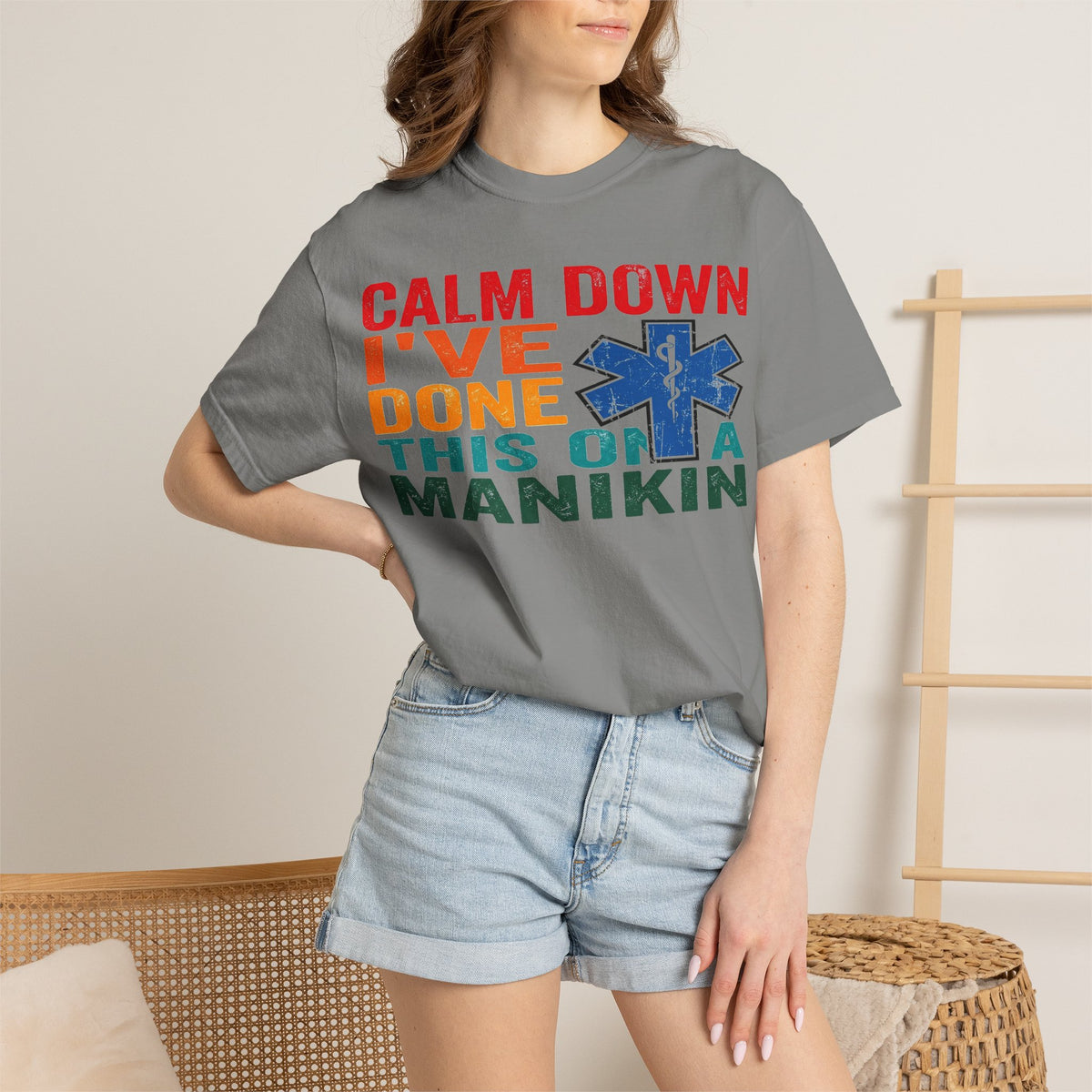 Calm Down I've Done This On A Manikin Shirt, Funny EMT Paramedic Tee, EMS Humor Shirt, Nursing Student Gift