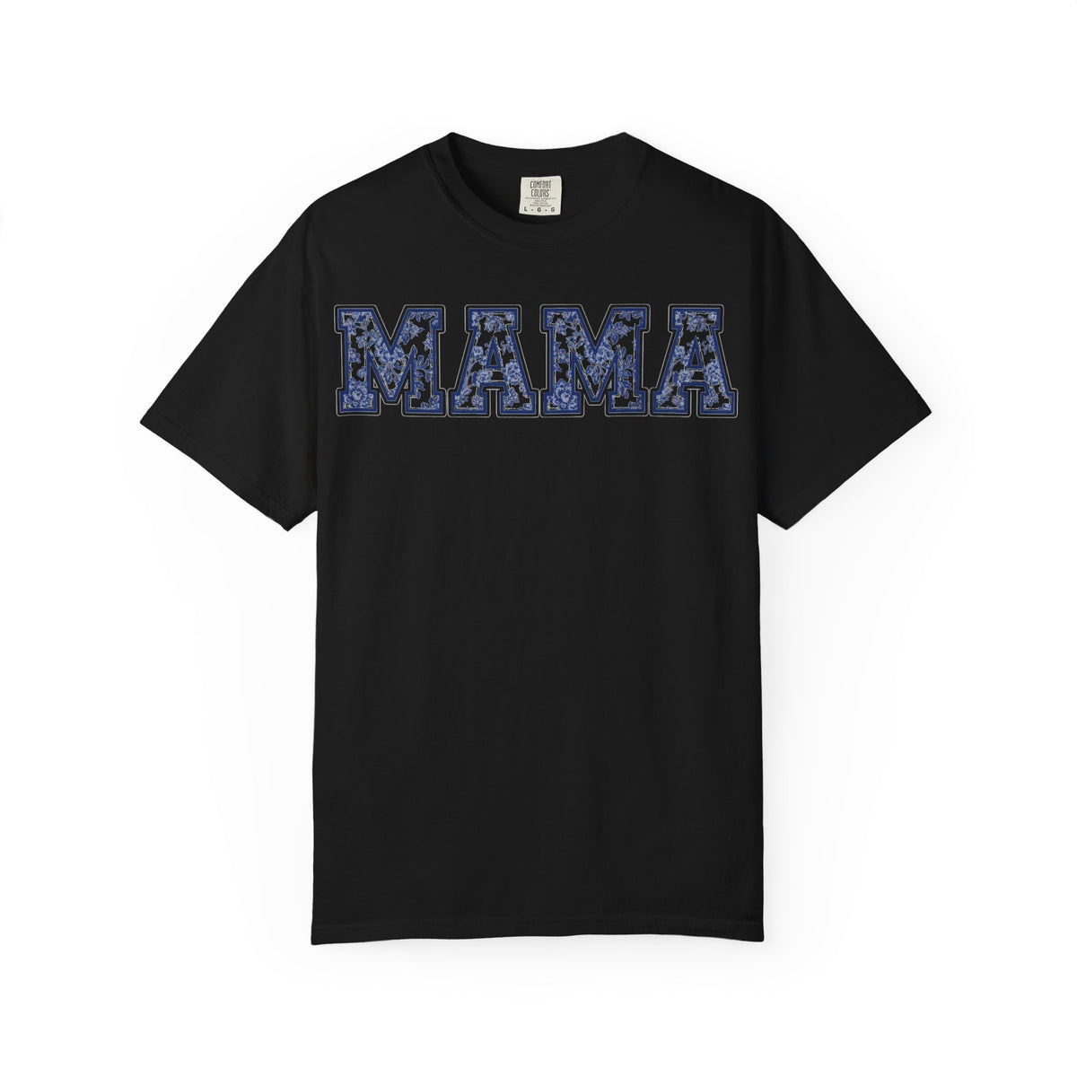 Mama Delft Blue Floral Shirt, Toile Varsity Applique Tee, Grandmillennial Mom Shirt, Mothers Day Gift