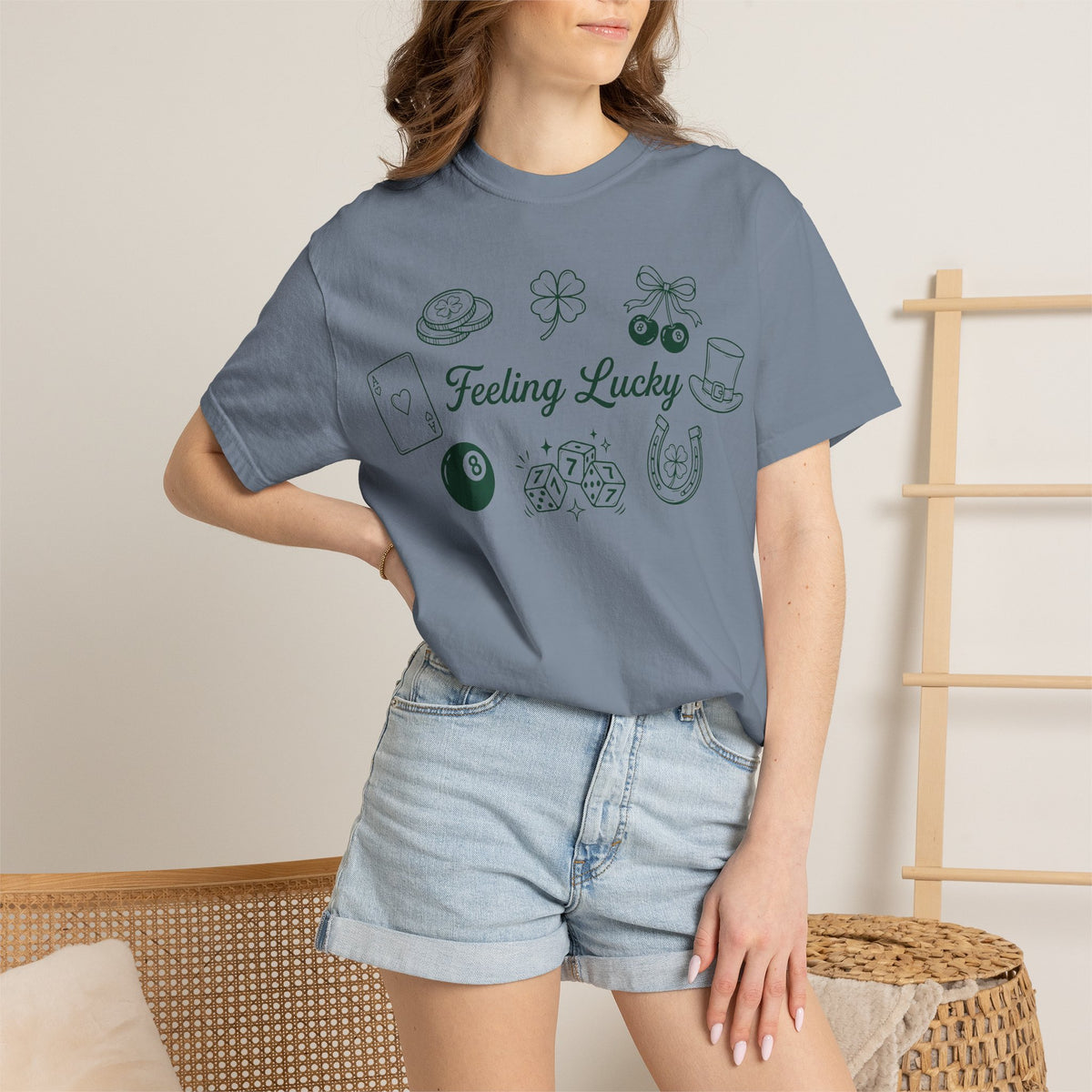 Feeling Lucky Wide Charms Shirt, St Patricks Clover Dice Tee, Green Luck Shirt, Irish Gift