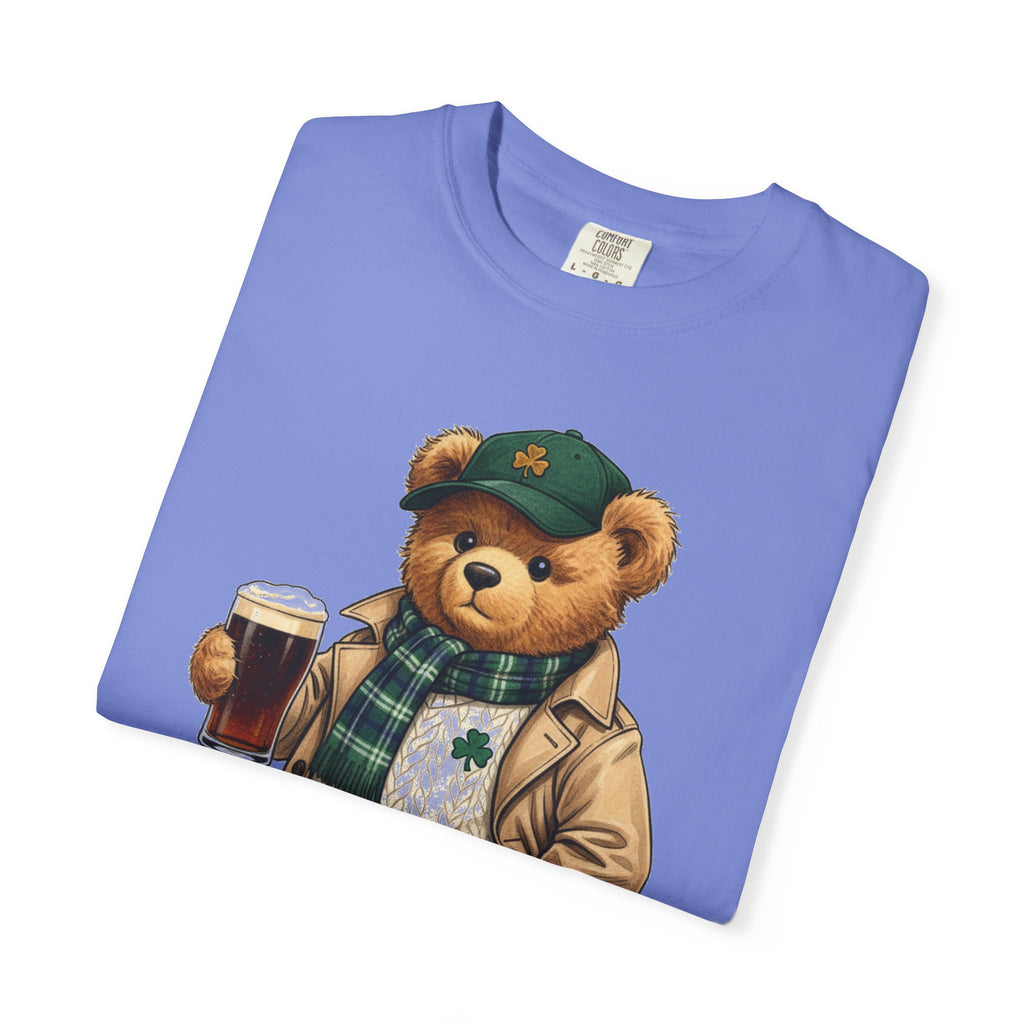 Irish Teddy Bear Trench Coat Shirt, Flat Cap Bear Stout Pint Tee, St Patricks Day Shirt, Irish Gift