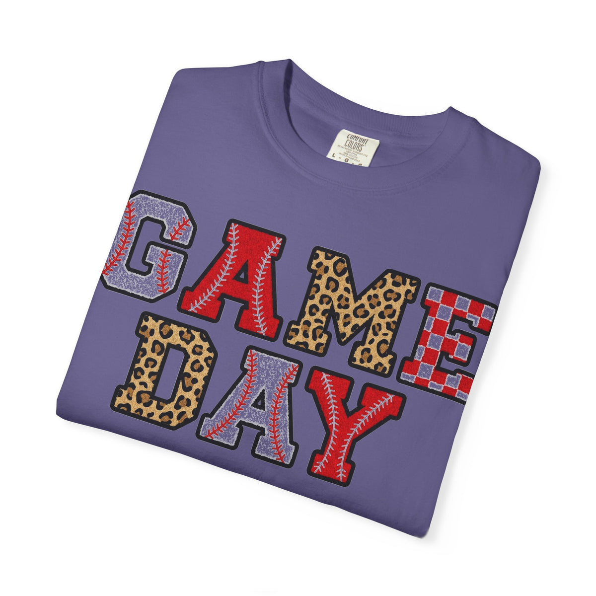 Game Day Varsity Patch Shirt, Baseball Leopard Letter Tee, Sports Mom Shirt, Baseball Mom Gift