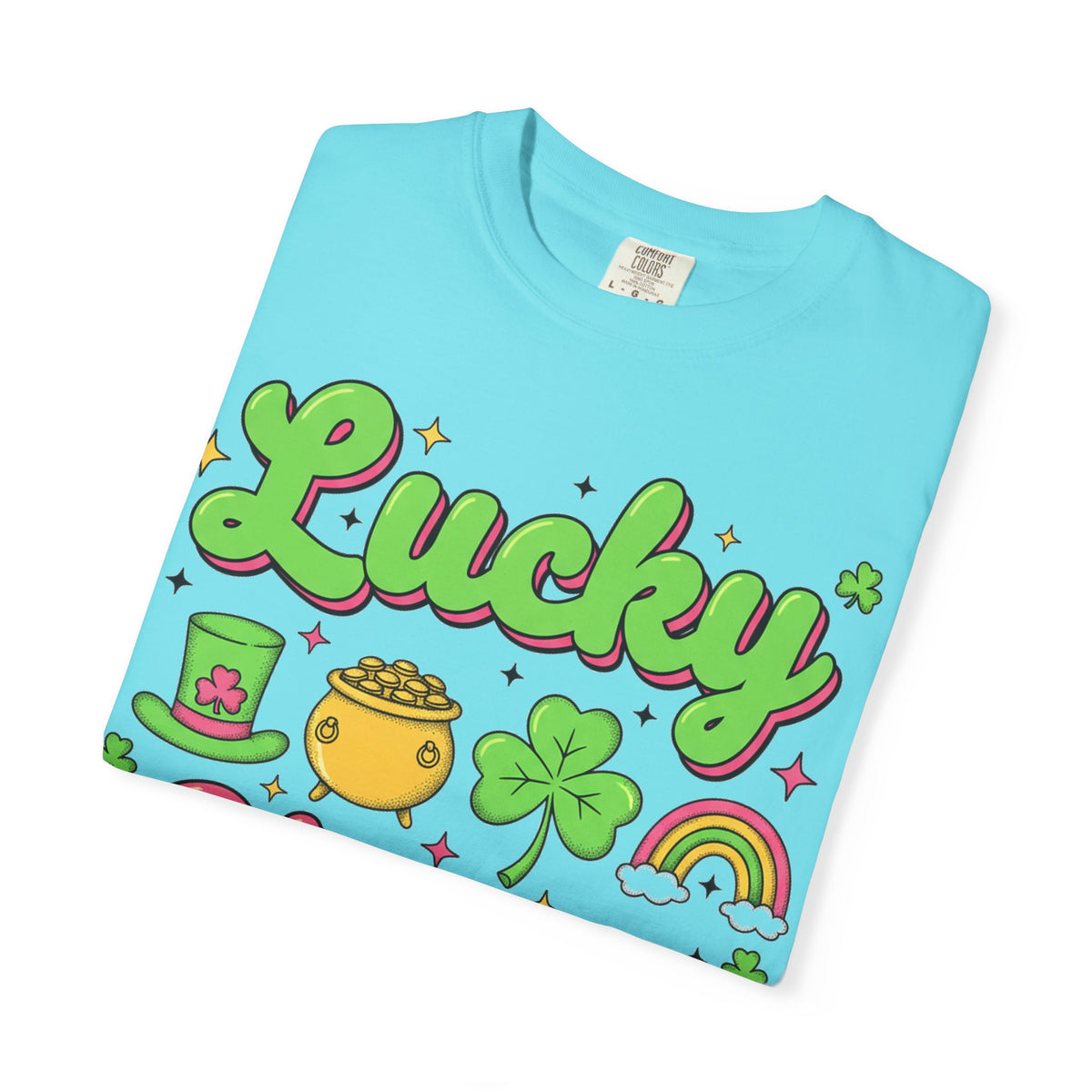 Lucky Charm Pink Shirt, Groovy St Patricks Day Tee, Rainbow Clover Shirt, Irish Gift