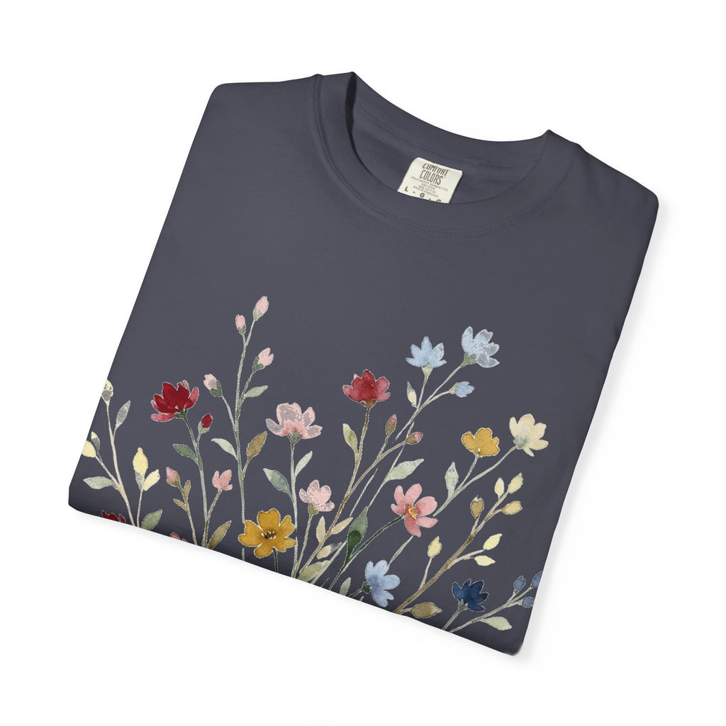 Watercolor Wildflower Spray Shirt, Painted Meadow Bouquet Tee, Cottagecore Floral Shirt, Garden Gift