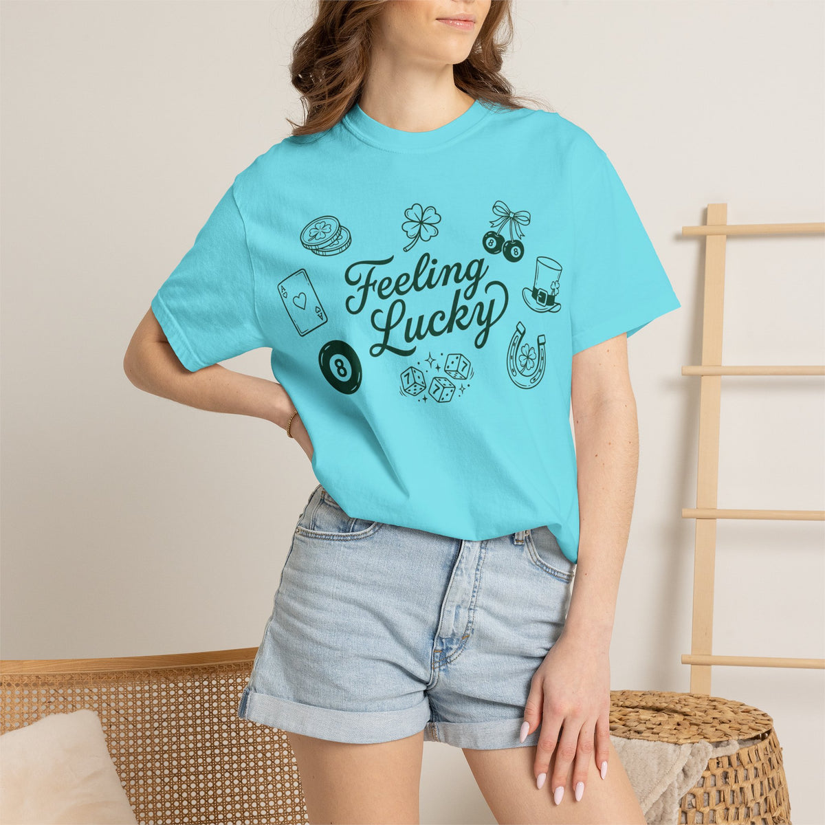 Feeling Lucky Shirt, St Patricks Day Charms Tee, Green Clover Dice Shirt, Lucky Charm Gift