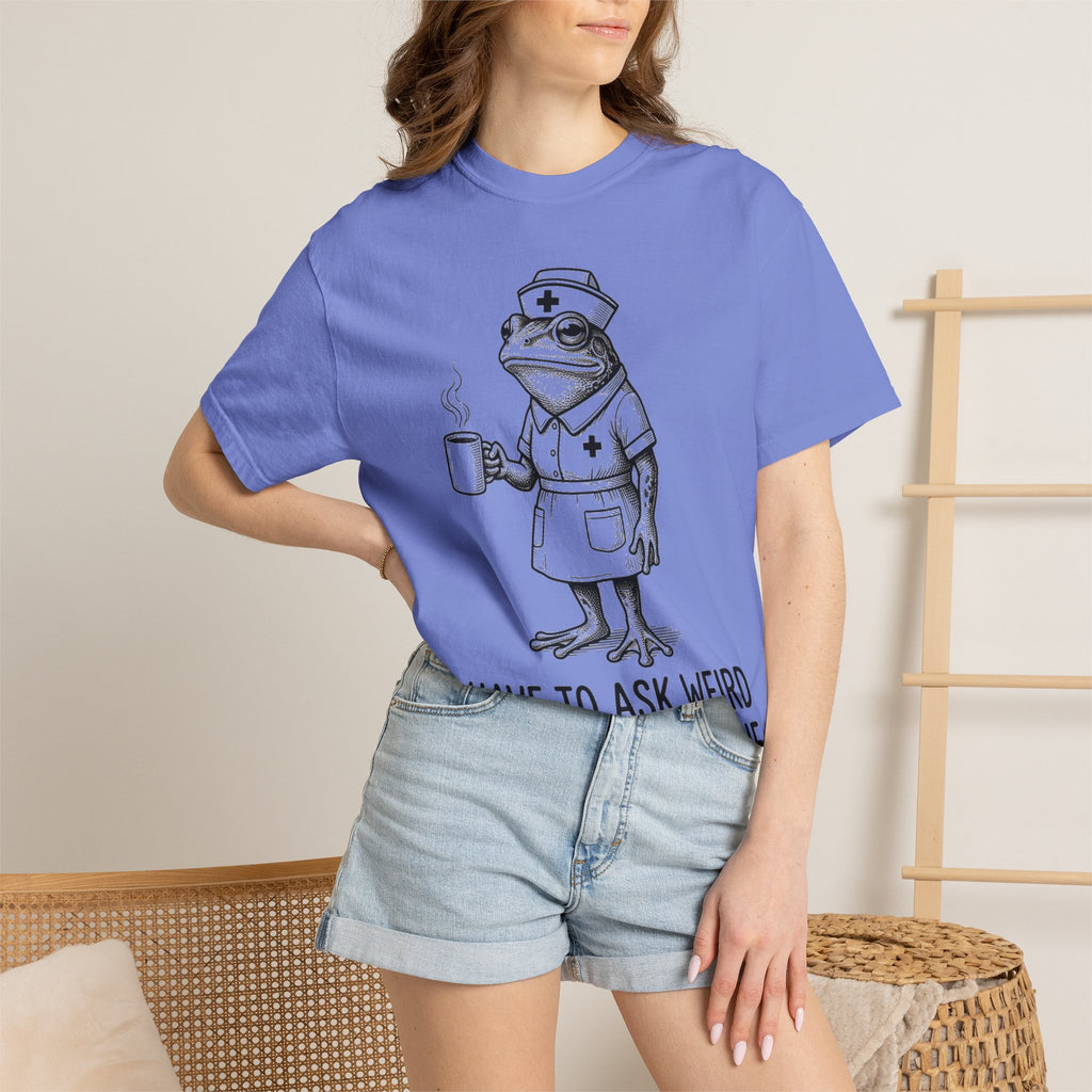 I Have To Ask Weird Stuff Or You'll Die Shirt, Etched Nurse Frog Tee, Funny Triage Shirt, RN Coffee Gift