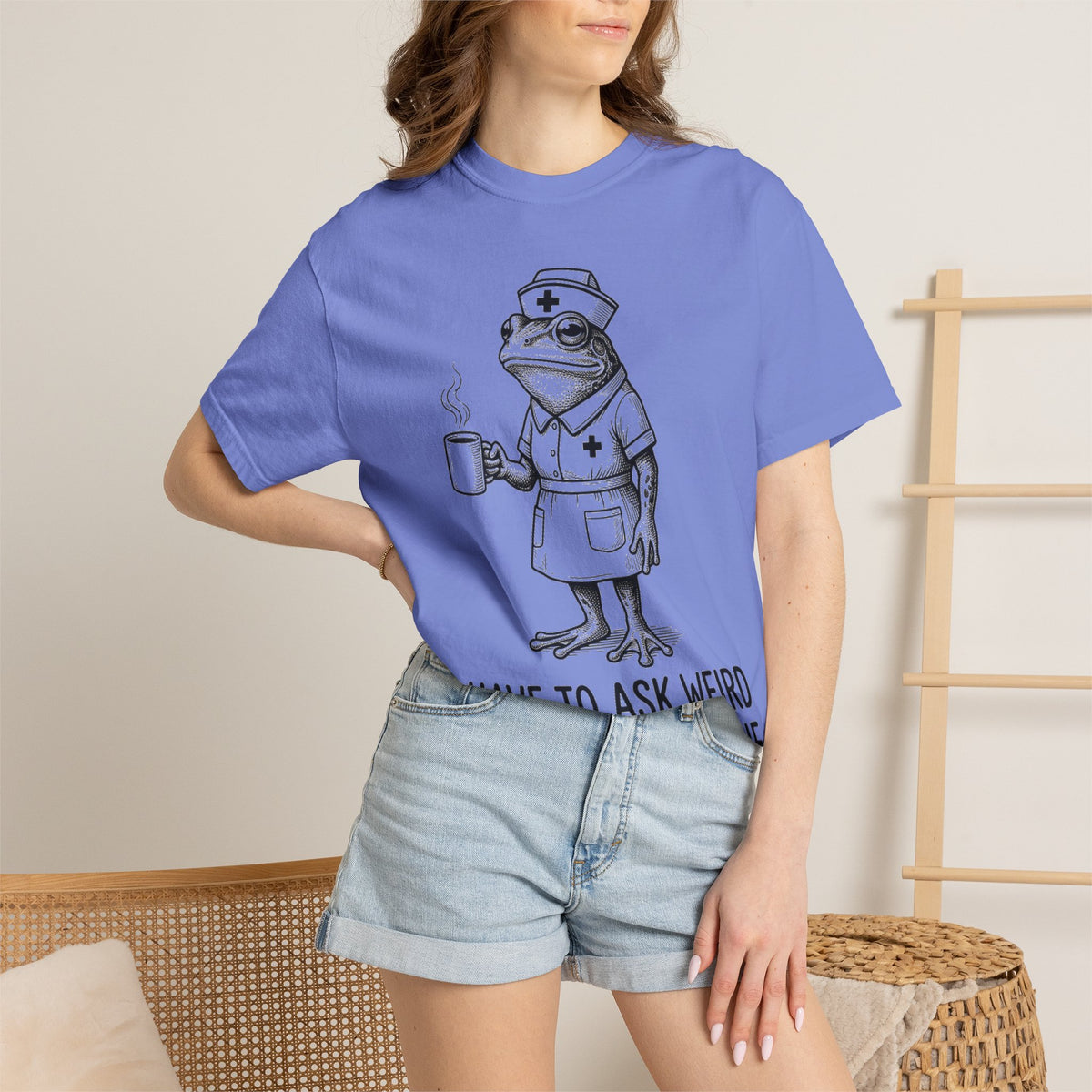 I Have To Ask Weird Stuff Or You'll Die Shirt, Etched Nurse Frog Tee, Funny Triage Shirt, RN Coffee Gift