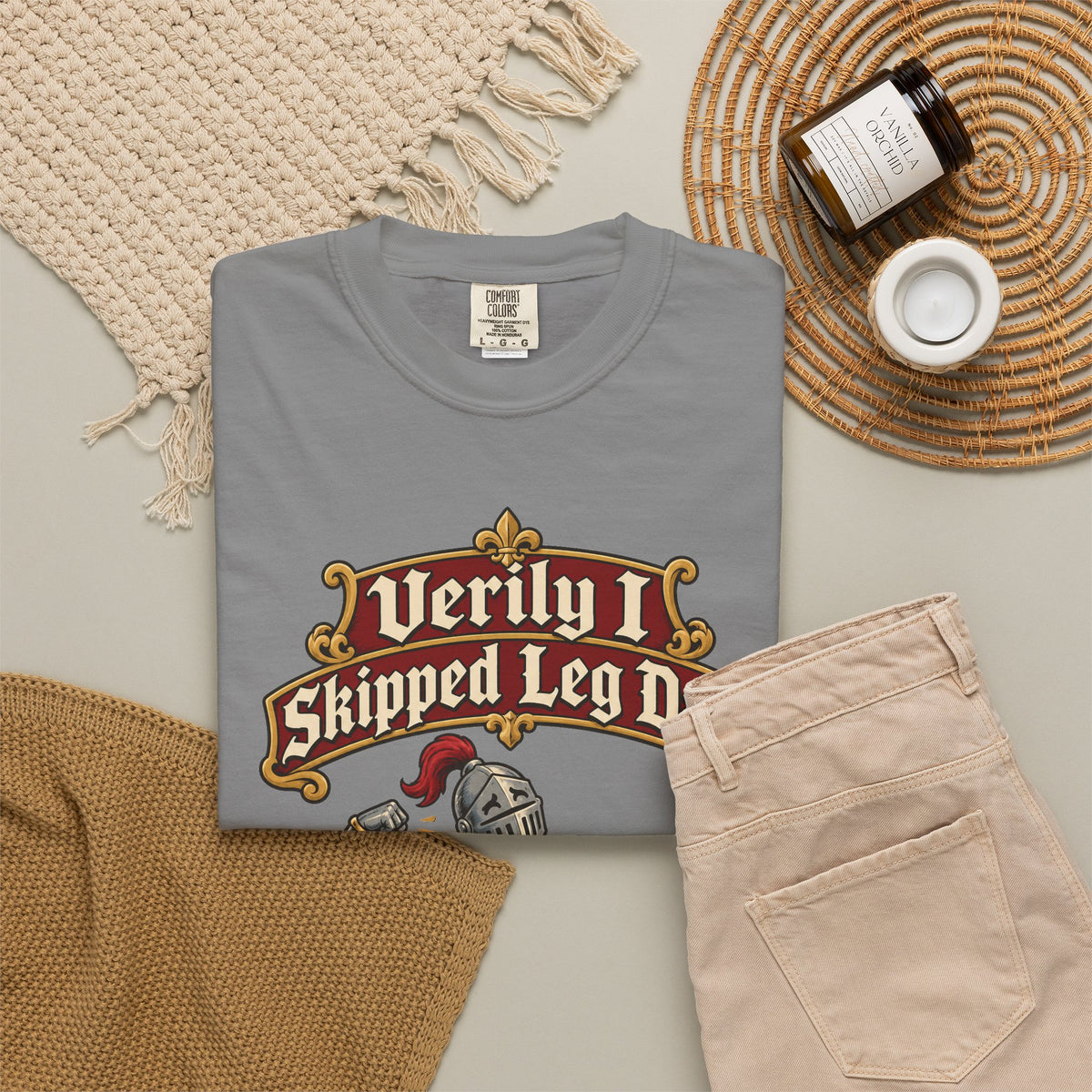 funny gym shirt Verily I Skipped Leg Day Shirt, Funny Graphic Shirt, Comfort Colors