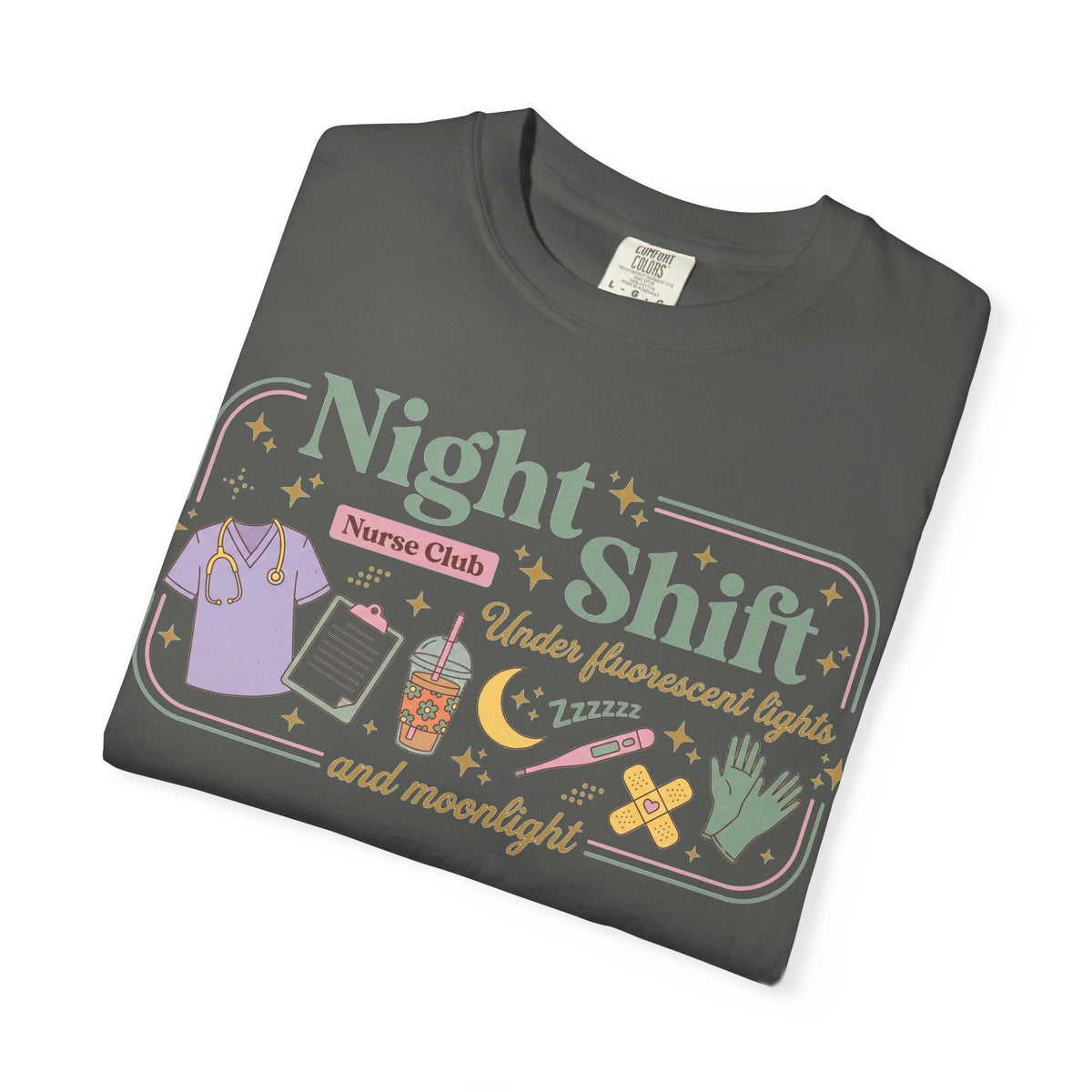 Night Shift Nurse Club Shirt, Under Fluorescent Lights And Moonlight Tee, Cute Night Nurse Shirt, RN Gift