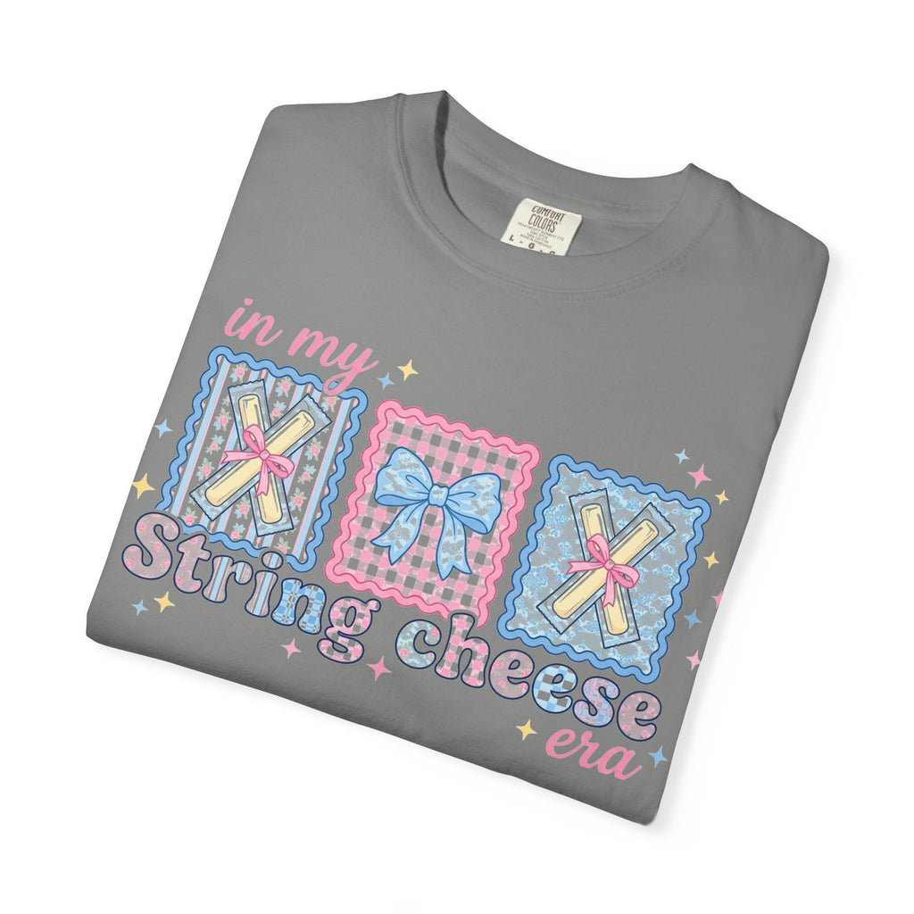 In My String Cheese Era Bow Shirt, Pastel Coquette Snack Tee, Funny Cheese Lover Shirt, Cute Gift