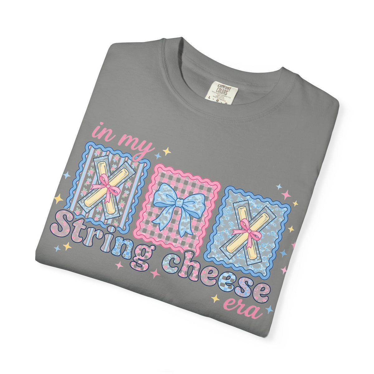 In My String Cheese Era Bow Shirt, Pastel Coquette Snack Tee, Funny Cheese Lover Shirt, Cute Gift