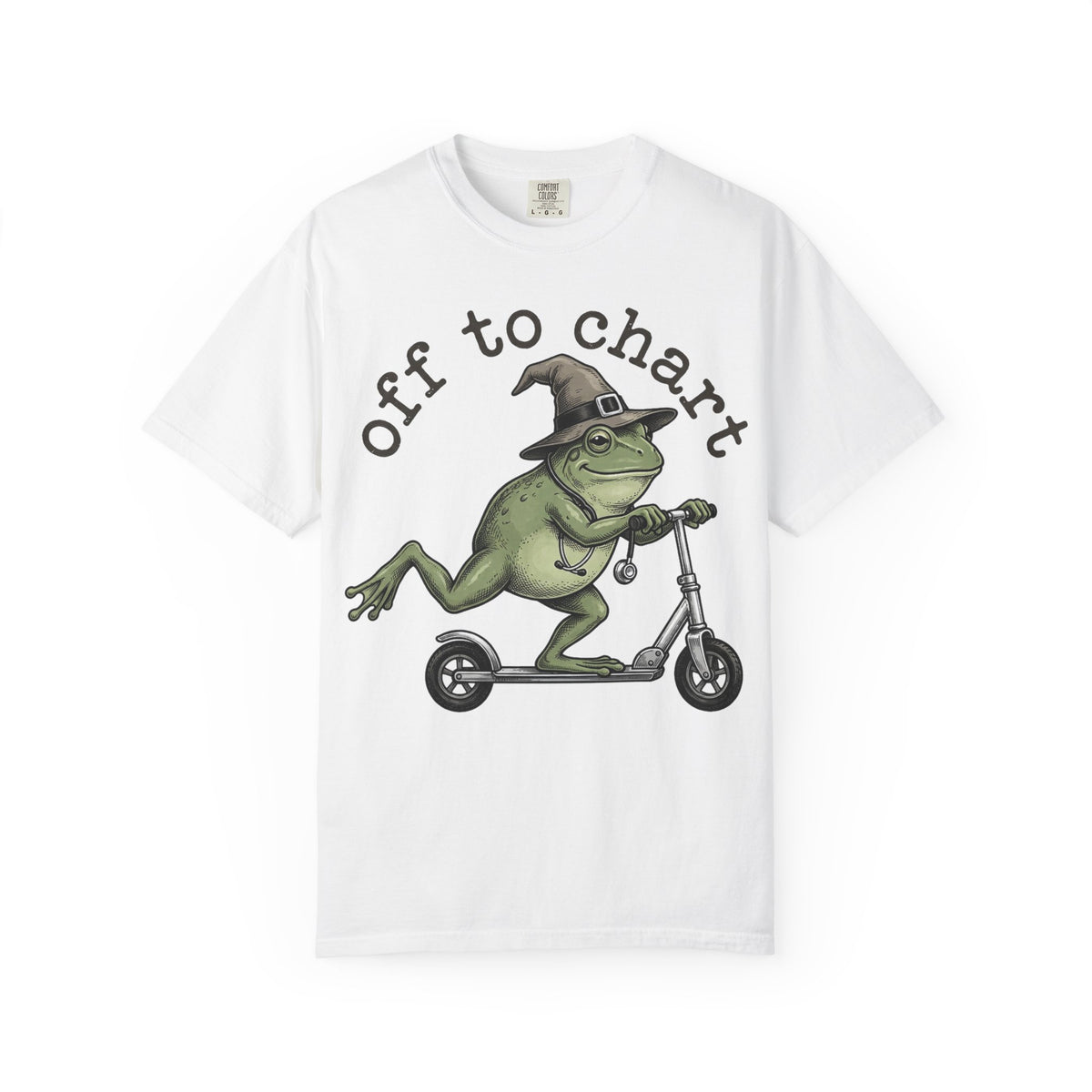 Off To Chart Etched Frog Shirt, Vintage Nurse Frog Scooter Tee, Charting Humor Shirt, RN Gift