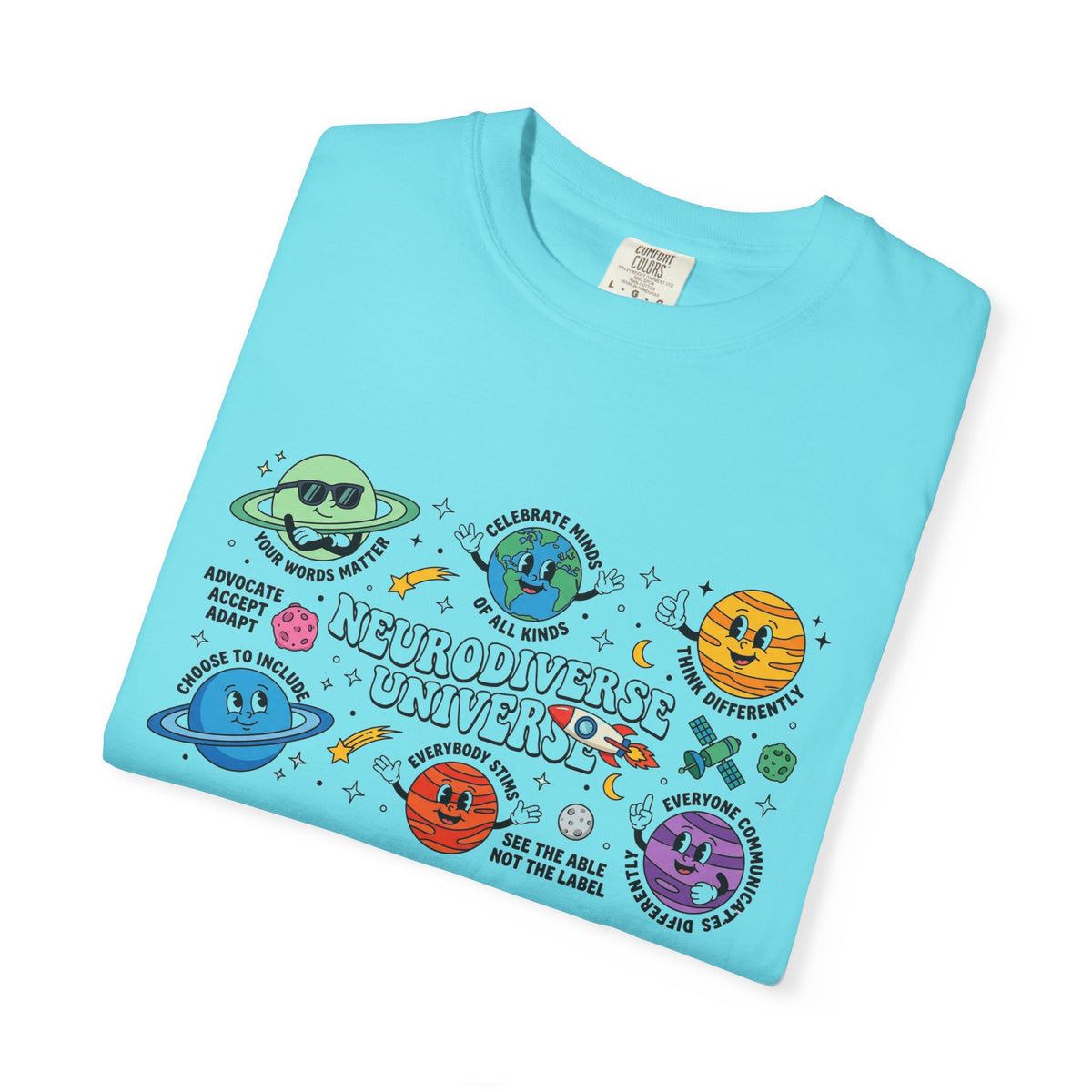 Neurodiverse Universe Wide Shirt, Autism Acceptance Planets Tee, Inclusion Teacher Shirt, SPED Gift