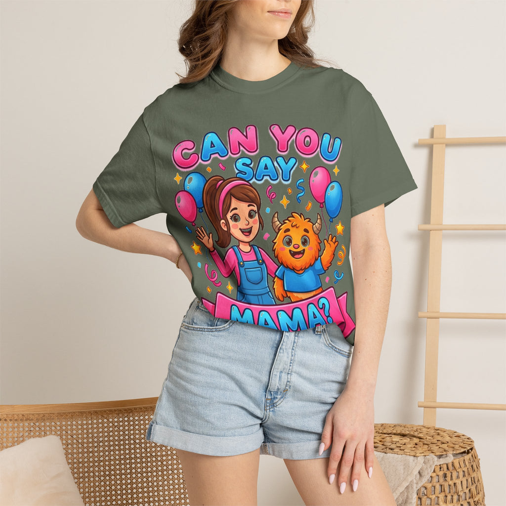 Can You Say Mama Shirt, Funny First Word Tee, Cute Monster Birthday Shirt, New Mom Gift
