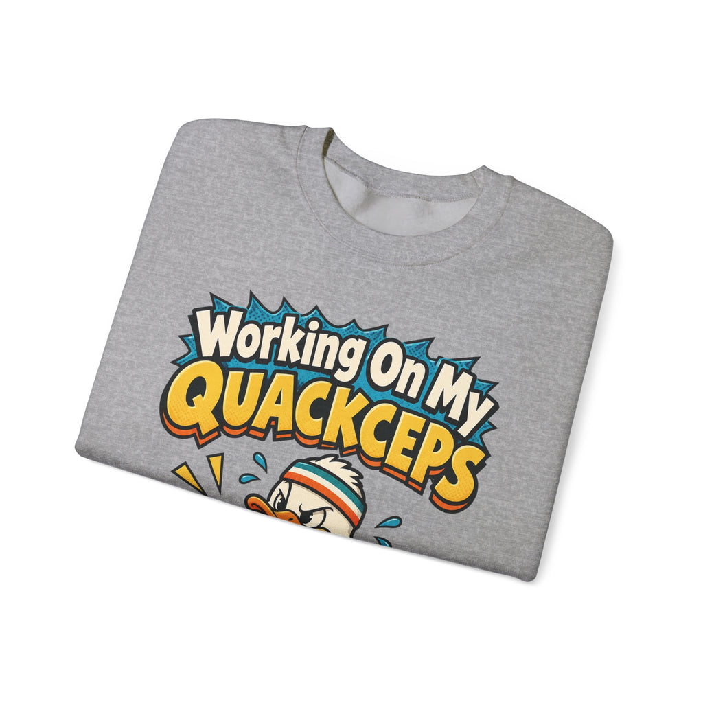 funny gym Sweatshirt Working On My Quackceps Sweatshirt, Funny Graphic Sweatshirt,