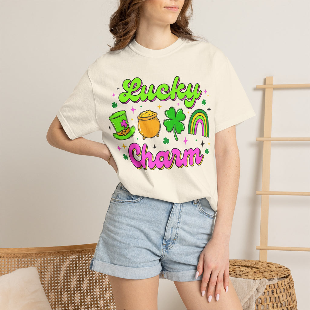 Lucky Charm Shirt, Retro St Patricks Day Doodle Tee, Pot Of Gold Rainbow Shirt, Irish Gift