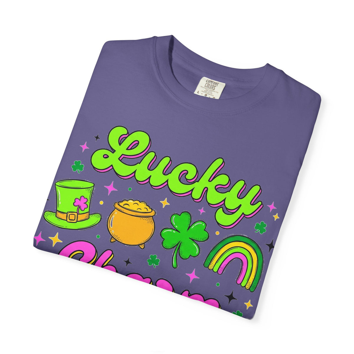 Lucky Charm Shirt, Retro St Patricks Day Doodle Tee, Pot Of Gold Rainbow Shirt, Irish Gift