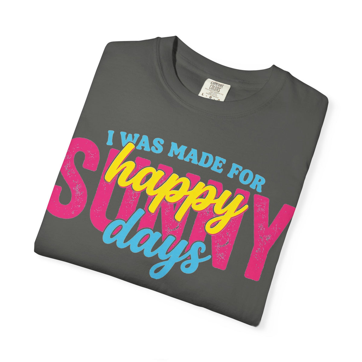 Happy Sunny Days Wide Shirt, Retro Layered Type Summer Tee, Bright Vacation Shirt, Summer Gift