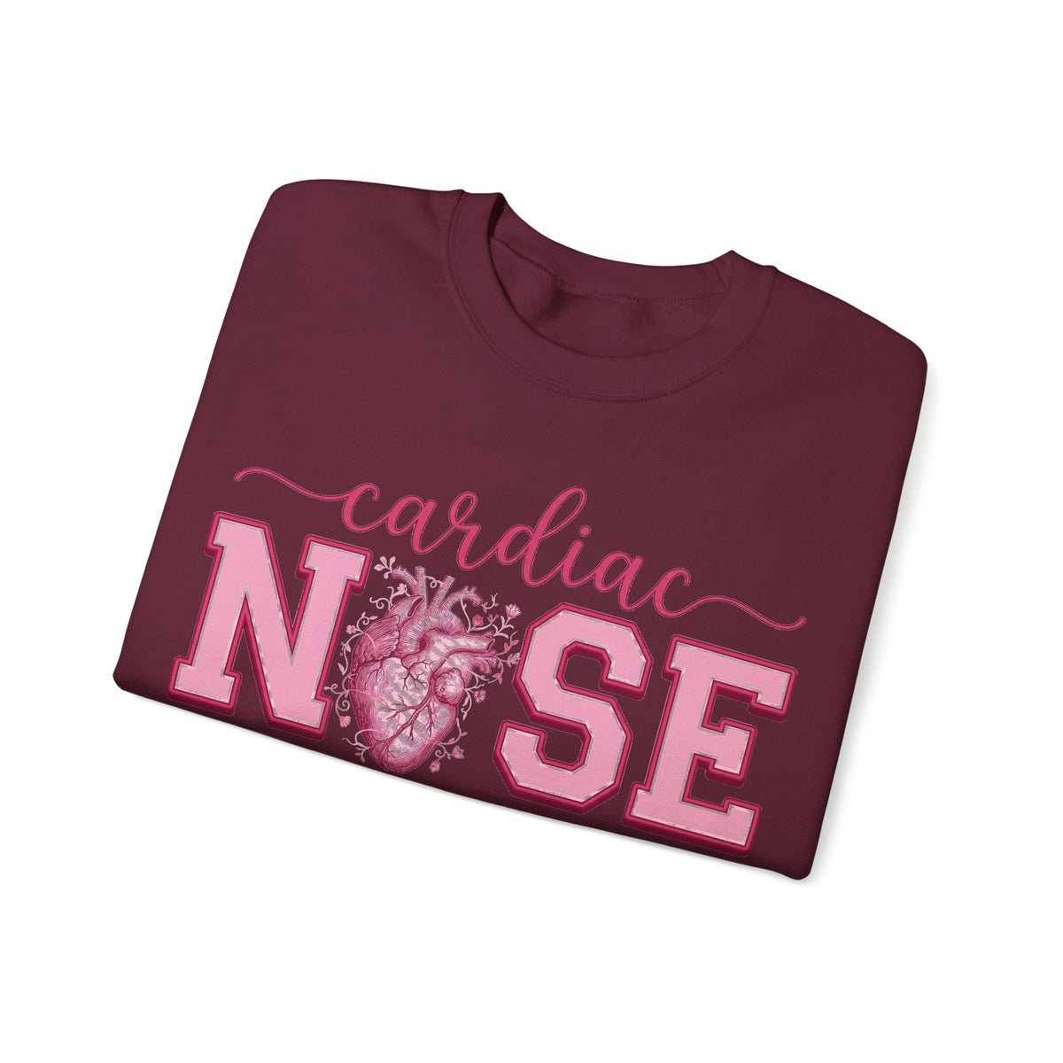 Cardiac Nurse Sweatshirt, Anatomical Heart Nurse Sweatshirt, Pink Varsity Cardiology Nurse Gift, ICU Cardiac RN Sweatshirt, Telemetry Nurse