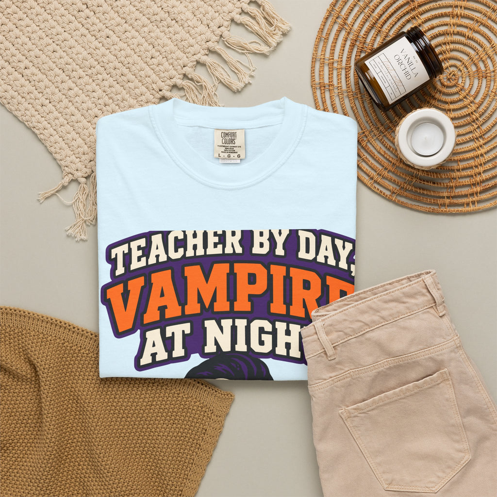 Teacher By Day, Vampire At Night Halloween Shirt, Funny Teacher Vampire Tee