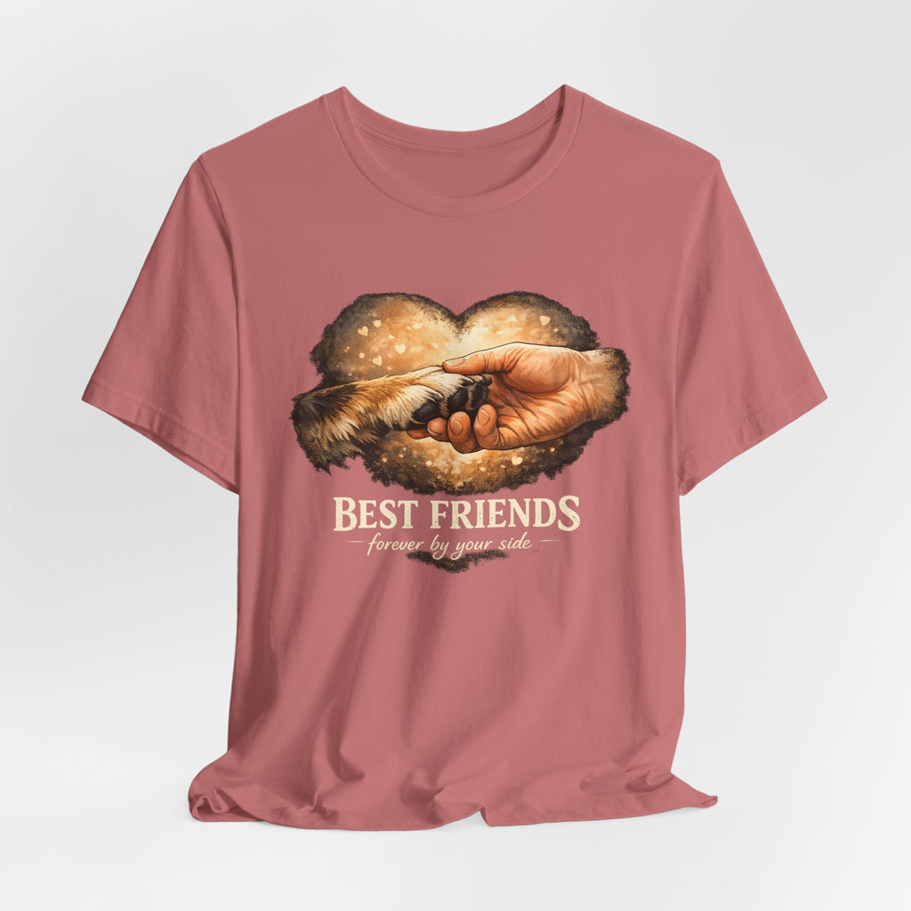 Best Friends Paw & Human T-Shirt — "Best Friends" Pet Lover Tee
